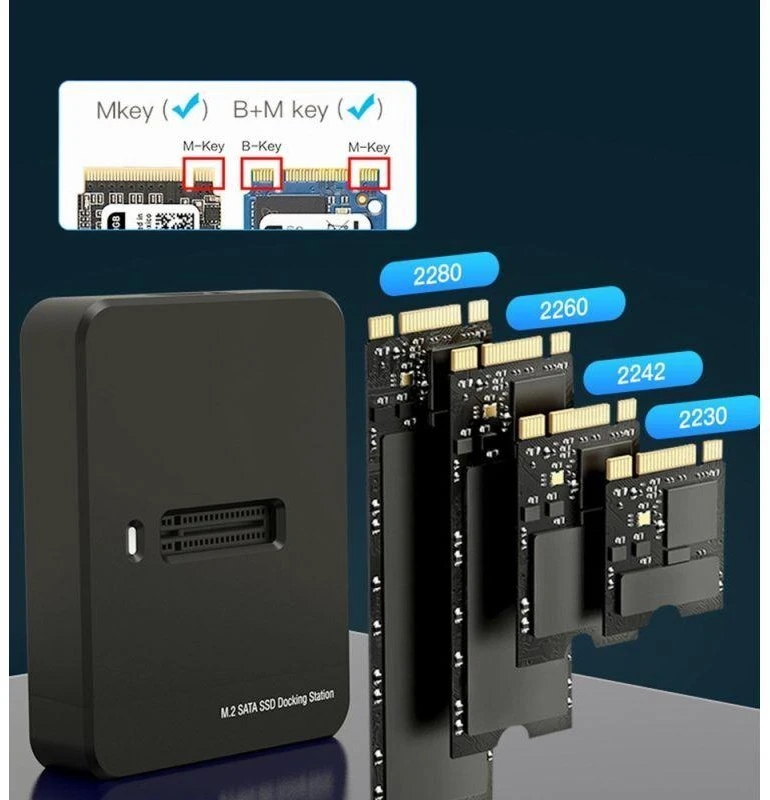 GEMBIRD Desktop USB Type-C M.2 SATA NVME SSD drive docking station juodas