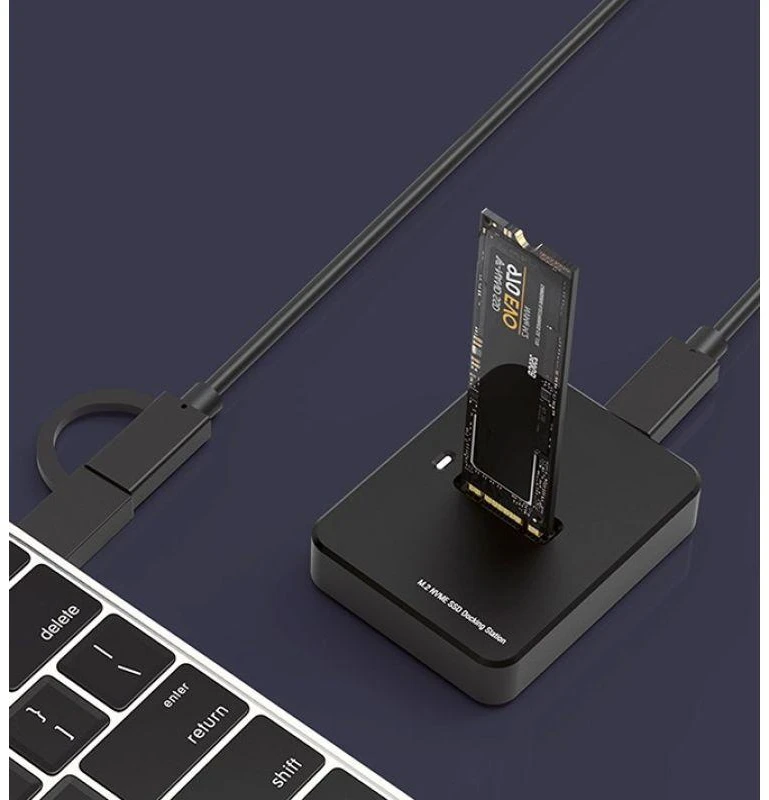 GEMBIRD Desktop USB Type-C M.2 SATA NVME SSD drive docking station juodas