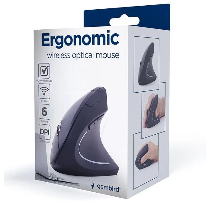 Ergonomiška belaidė pelė Gembird MUSW-ERGO-01