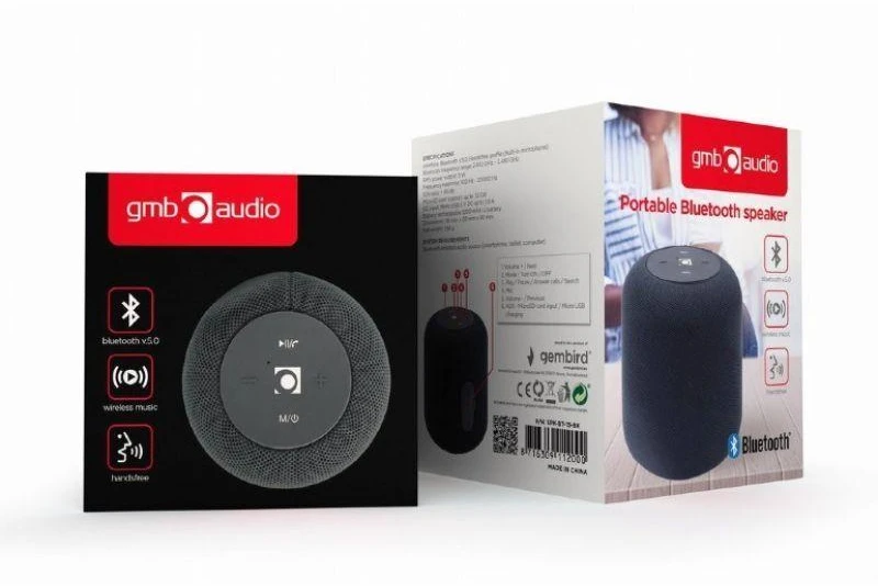 Nešiojama kolonėlė Gembird SPK-BT-15-BK, 5 WL, Juodos spalvos