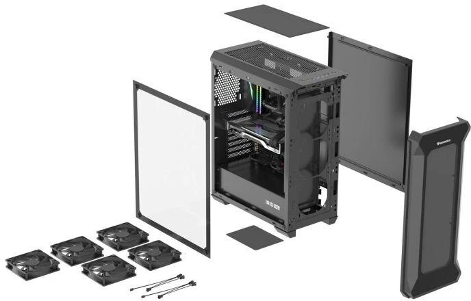 Ausinės GENESIS IRID 505F Midi korpusas su langu USB 3.0 NPC-1997