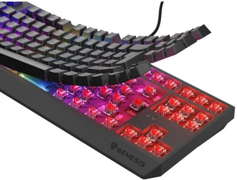 GNS ŽAIDIMŲ KLAVIATŪRA GENESIS THOR 230 TKL DE RGB MECHANINĖ OUTEMU Raudonas JUODA HOT SWAP