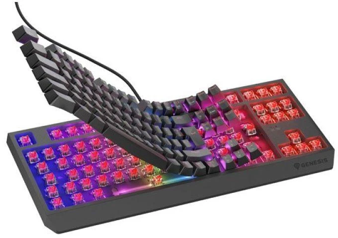 GNS ŽAIDIMŲ KLAVIATŪRA GENESIS THOR 230 TKL DE RGB MECHANINĖ OUTEMU Raudonas JUODA HOT SWAP