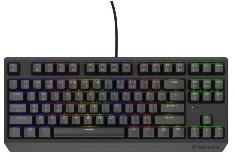 Ausinės GENESIS Thor 230 TKL žaidimų klaviatūra USB QWERTY JAV Anglų Juoda