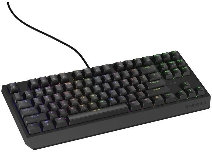 Ausinės GENESIS Thor 230 TKL žaidimų klaviatūra USB QWERTY JAV Anglų Juoda