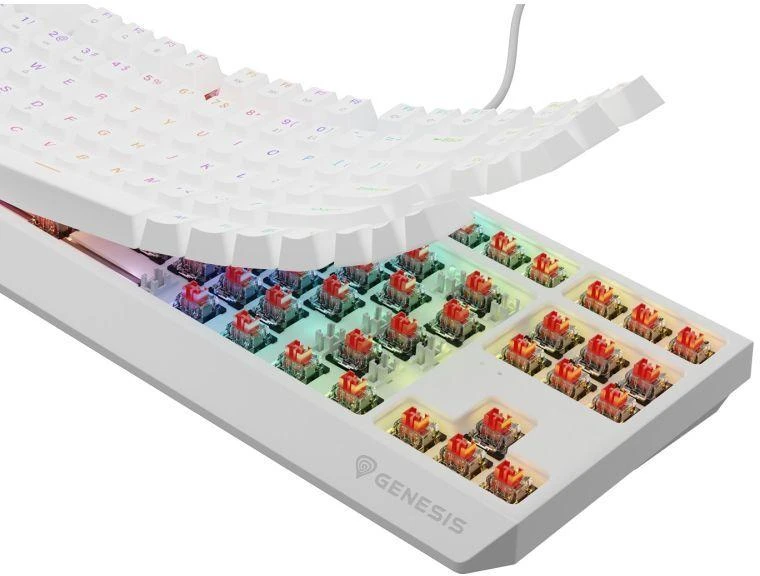 GNS GENESIS Thor 230 TKL klaviatūra Žaidimams USB QWERTY Anglų (JAV) Balta