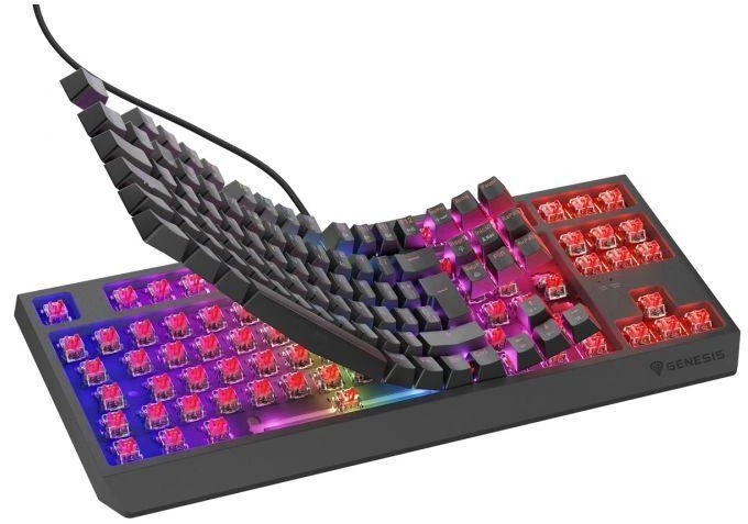 GNS GENESIS Thor 230 TKL klaviatūra Žaidimams USB QWERTY Ispanas Juoda