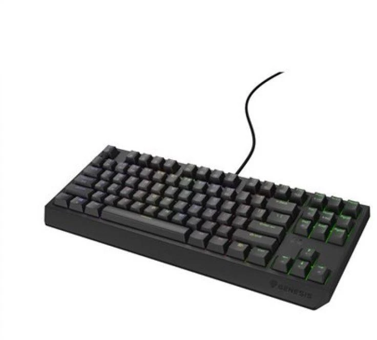 Ausinės GENESIS Thor 230 TKL žaidimų klaviatūra USB QWERTY JAV Anglų Juoda