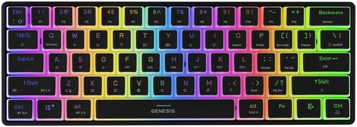 Genesis Klaviatūra žaidimams Thor 660 G2 Gateron Raudona belaidė mechaninė su pašvietimu juoda