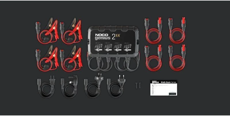 Noco GENIUS2X4 8A 4 bankų akumuliatorių įkroviklis