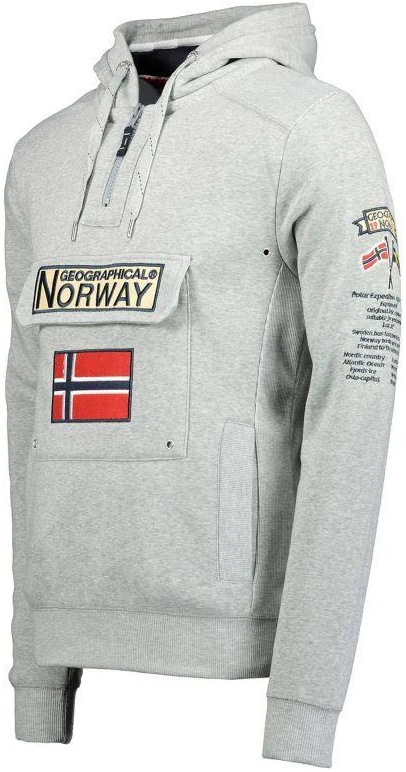 Geographical Norway 3/4 Gymclass džemperis 100 M WU4184H/GN B-Pilkas