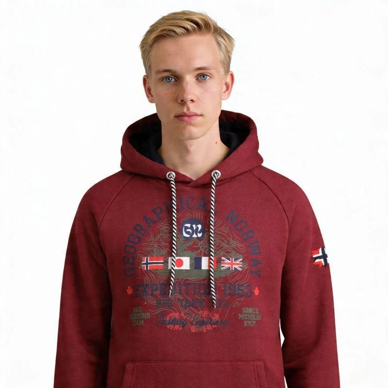 Geographical Norway DB 100 M džemperis WZ3006H/GN-Burgundija