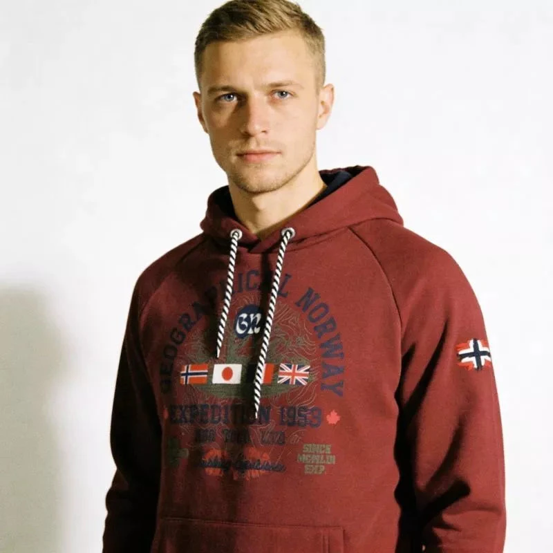 Geographical Norway DB 100 M džemperis WZ3006H/GN-Burgundija