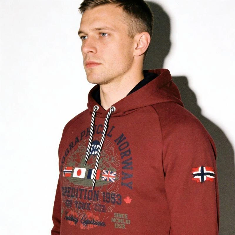 Geographical Norway DB 100 M džemperis WZ3006H/GN-Burgundija