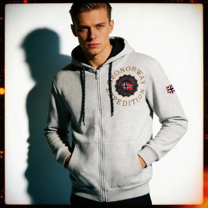 Geographical Norway Geganto Blended DB 100 M džemperis WZ3027H/GN-Blended pilkas