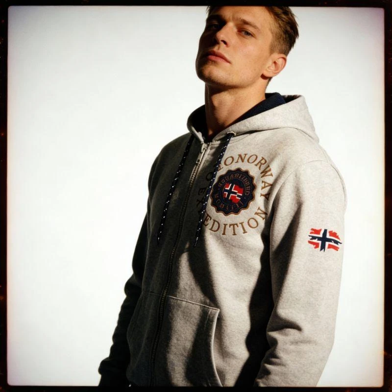 Geographical Norway Geganto Blended DB 100 M džemperis WZ3027H/GN-Blended pilkas