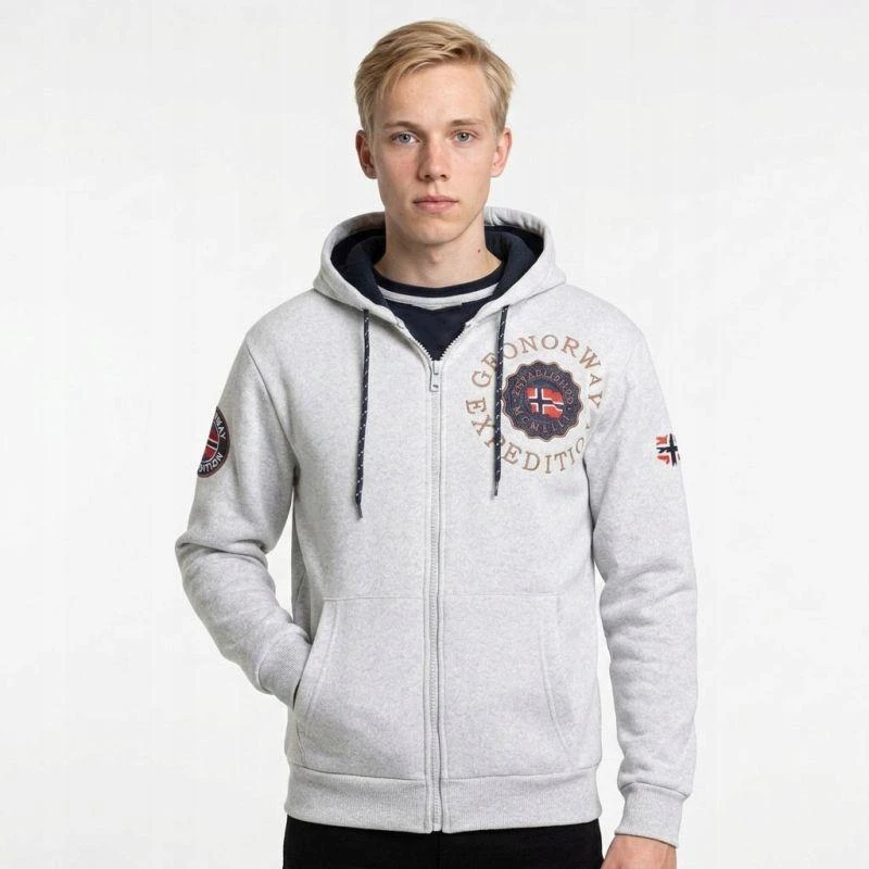 Geographical Norway Geganto Blended DB 100 M džemperis WZ3027H/GN-Blended pilkas
