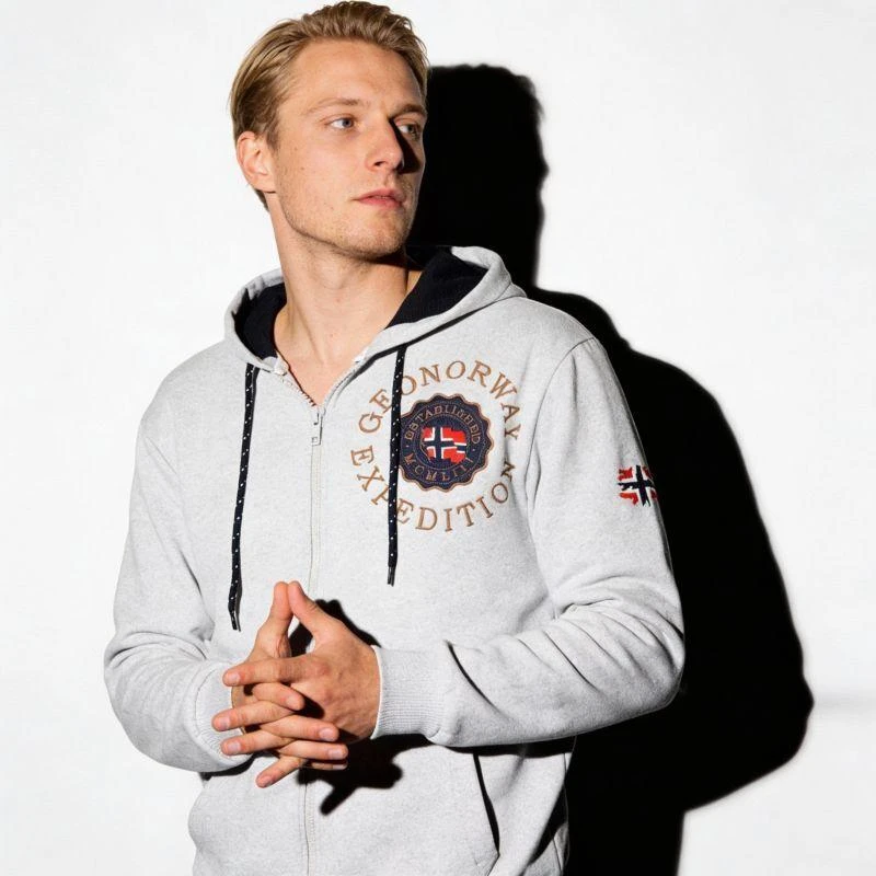 Geographical Norway Geganto Blended DB 100 M džemperis WZ3027H/GN-Blended pilkas