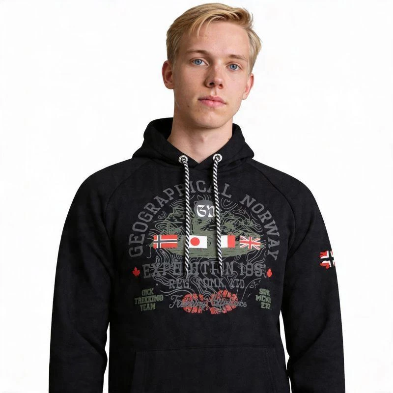 Geographical Norway Gexpe DB 100 M džemperis WZ3003H/GN-Juodas
