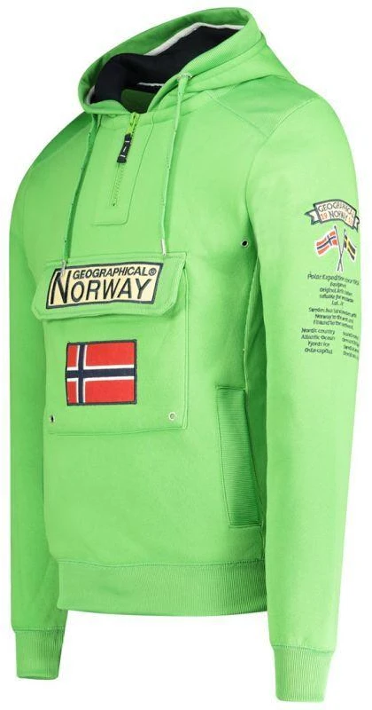 Geographical Norway Gymclass 054 Pop M džemperis WW4181H/GN – ryškiai žalia
