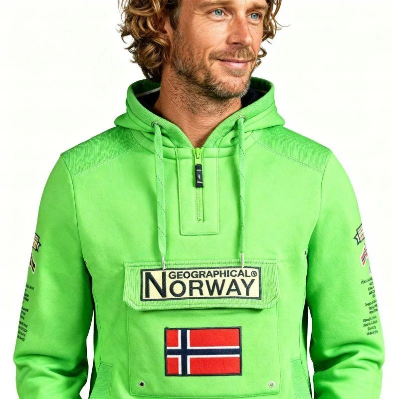 Geographical Norway Gymclass 054 Pop M džemperis WW4181H/GN – ryškiai žalia
