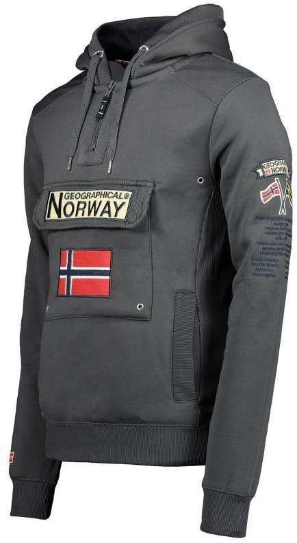 Vyriškas džemperis su gobtuvu Geographical Norway Gymclass, tamsiai pilkas