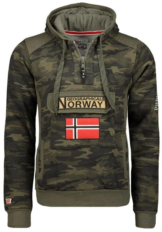 Geographical Norway GYMCLASS vyriški kamufliažiniai marškinėliai 100 (WT1663H/GN/MILITAIRE KAKI)