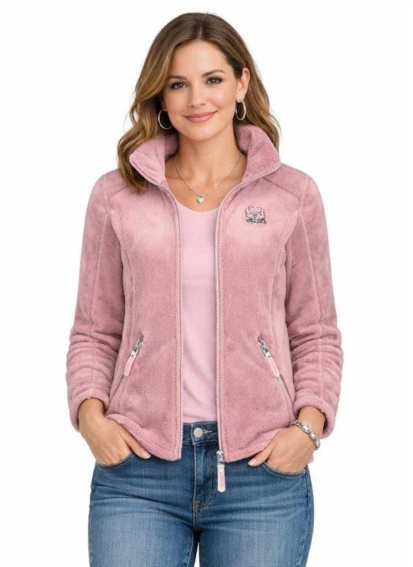 Geographical Norway moteriškas flisinis džemperis Ticarina Old Rožinė Db Lady 0124 šviesiai rožinis (WZ8083F/GN-Light pink)
