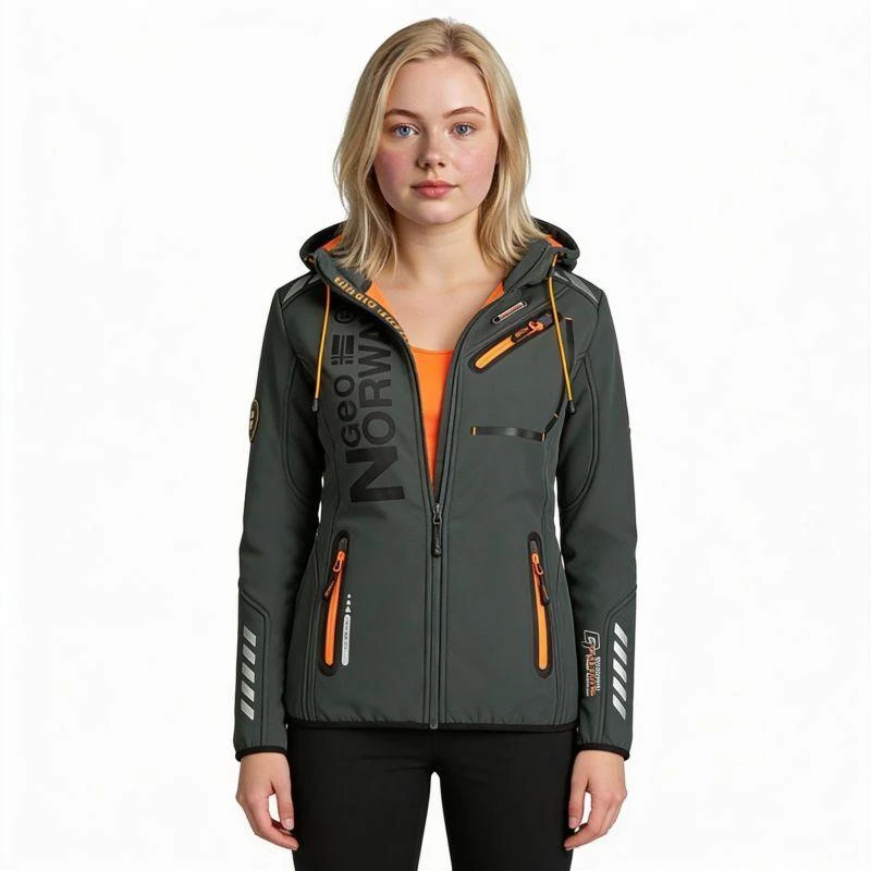 Geographical Norway Reine Ass A EO DB 007 W Softshell striukė WU8184F/GNO – tamsiai pilka / oranžinė