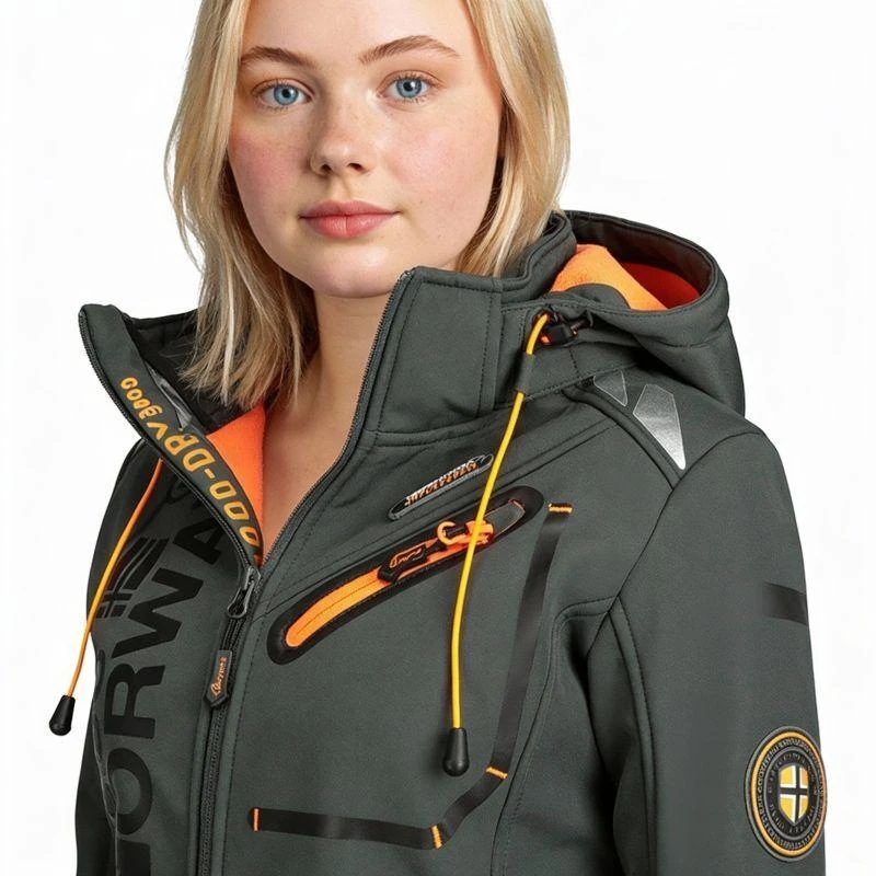Geographical Norway Reine Ass A EO DB 007 W Softshell striukė WU8184F/GNO – tamsiai pilka / oranžinė