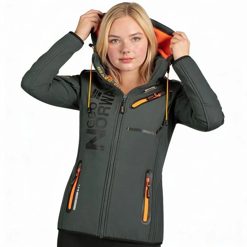 Geographical Norway Reine Ass A EO DB 007 W Softshell striukė WU8184F/GNO – tamsiai pilka / oranžinė