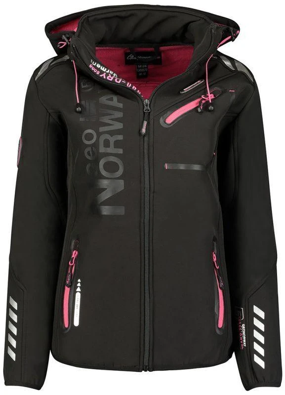Geographical Norway Reine softshell striukė moterims WU8182F/GNO-Juodas-Rožinis