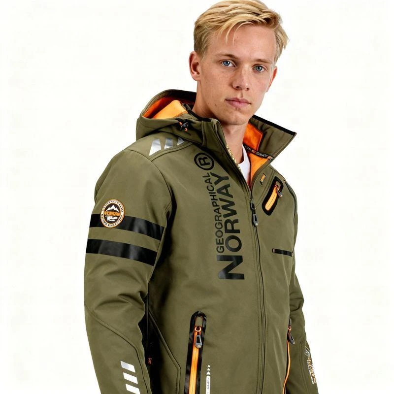 Geographical Norway Royaute DB 068 M WY1996H/GN-Kaki / Oranžinis Softshell striukė