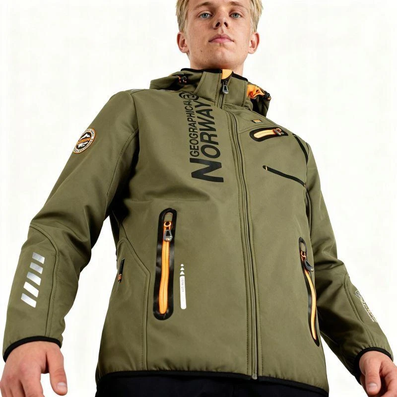 Geographical Norway Royaute DB 068 M WY1996H/GN-Kaki / Oranžinis Softshell striukė