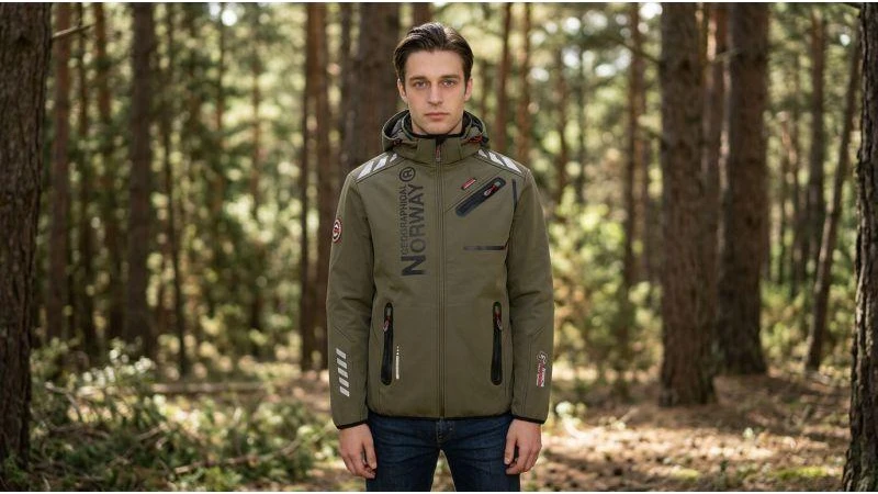 Geographical Norway Royaute DB 068 M WY1997H/GN-Kaki / Juodas Softshell striukė