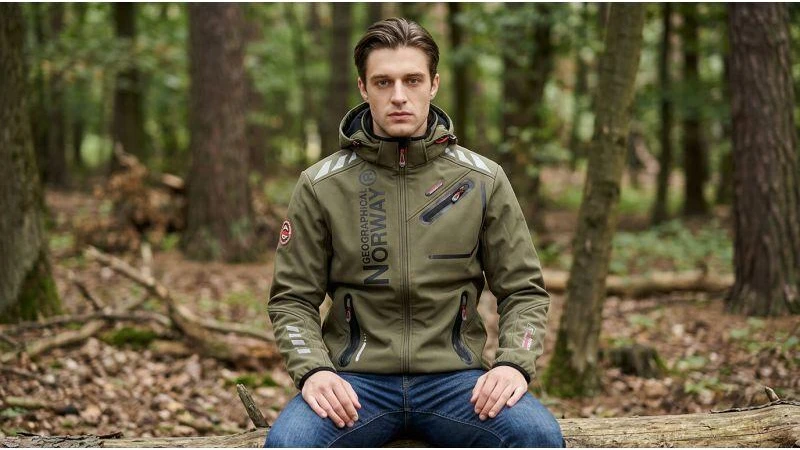 Geographical Norway Royaute DB 068 M WY1997H/GN-Kaki / Juodas Softshell striukė