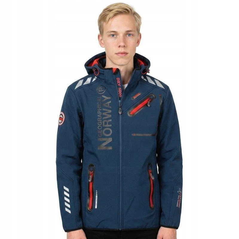 Geographical Norway ROYAUTE DB Tamsiai Mėlyna Raudona Vyriška Softshell striukė 068 (WY2001H/GN/Navy / Raudona)