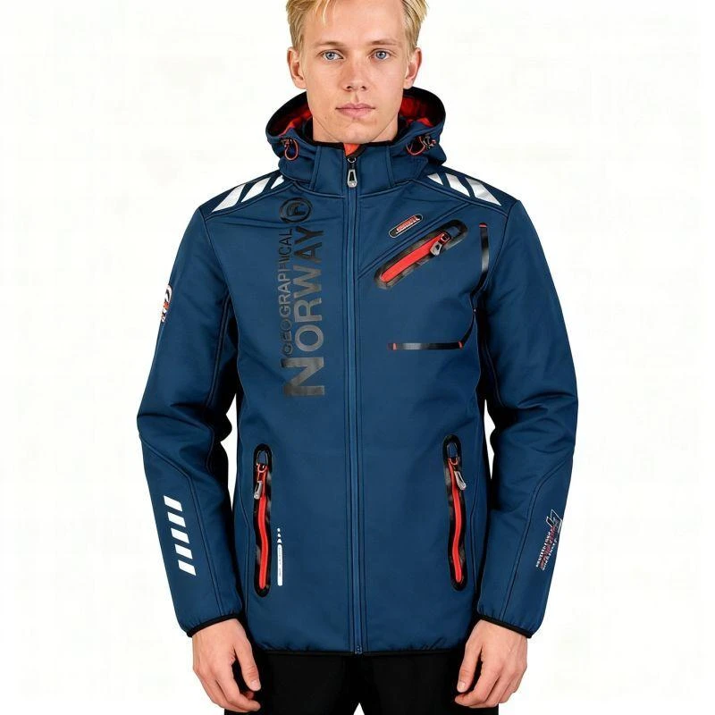 Geographical Norway ROYAUTE DB Tamsiai Mėlyna Raudona Vyriška Softshell striukė 068 (WY2001H/GN/Navy / Raudona)