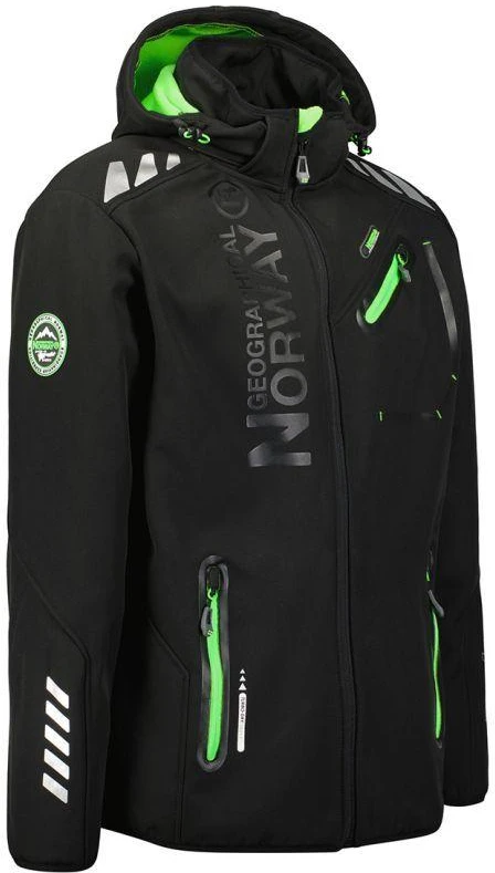 Geographical Norway ROYAUTE JUODA / ŽALIA DB MEN 068 JUODA / ŽALIA Vyriška softshell striukė (WY8026H/GN-NOIR / VERT)