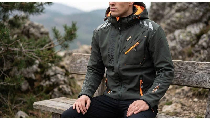 Geographical Norway Softshell striukė Royaute DB 068 M WY8027H/GN/Tamsiai pilka / Oranžinė