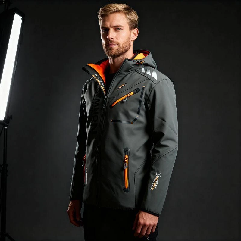 Geographical Norway Softshell striukė Royaute DB 068 M WY8027H/GN/Tamsiai pilka / Oranžinė