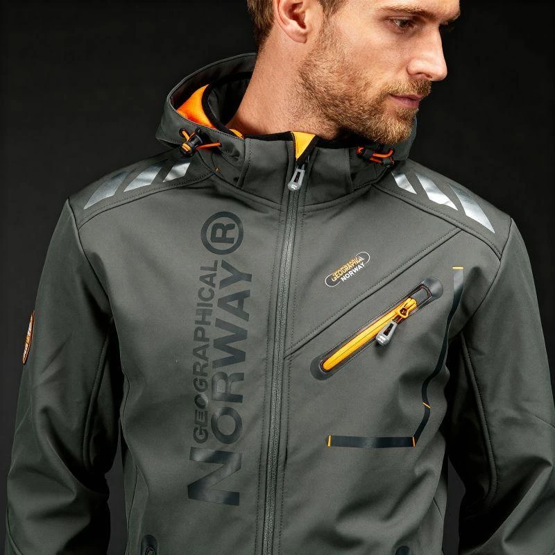 Geographical Norway Softshell striukė Royaute DB 068 M WY8027H/GN/Tamsiai pilka / Oranžinė