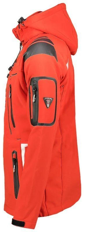 Geographical Norway Techno MEN 056 BS3 vyriškas sportinis švarkas su reguliuojamu gobtuvu, atsparus vandeniui, raudonas (WU1060H/GN)