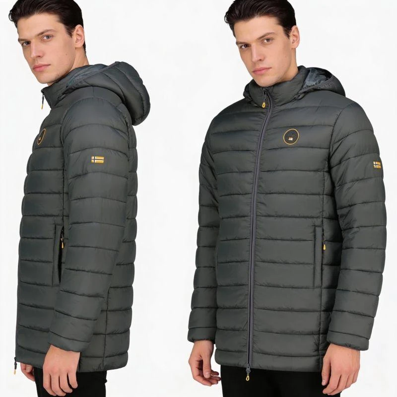 Geographical Norway vyriška striukė AMIGOMAP LONG HOOD DB DGREY MEN 233 Tamsiai pilka (WZ5086H/GN-Tamsiai pilka)