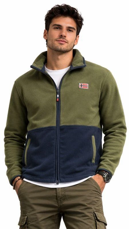 Geographical Norway vyriškas flisinis džemperis Touki Fz Kaki Db Men 233 chaki (WZ6702H/GN-Kaki)