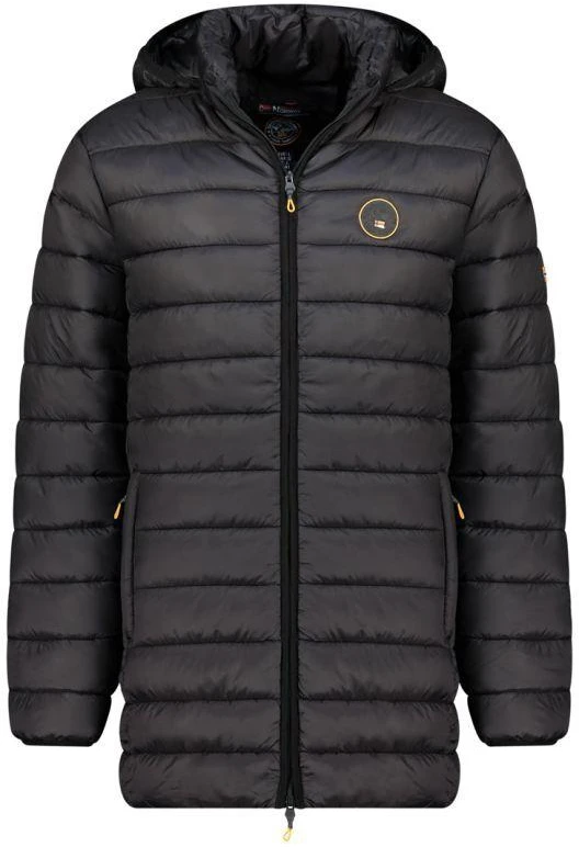 Geographical Norway vyriškas švarkas AMIGOMAP LONG HOOD DB Juodas MEN 233 Juodas (WZ5085H/GN-NOIR)