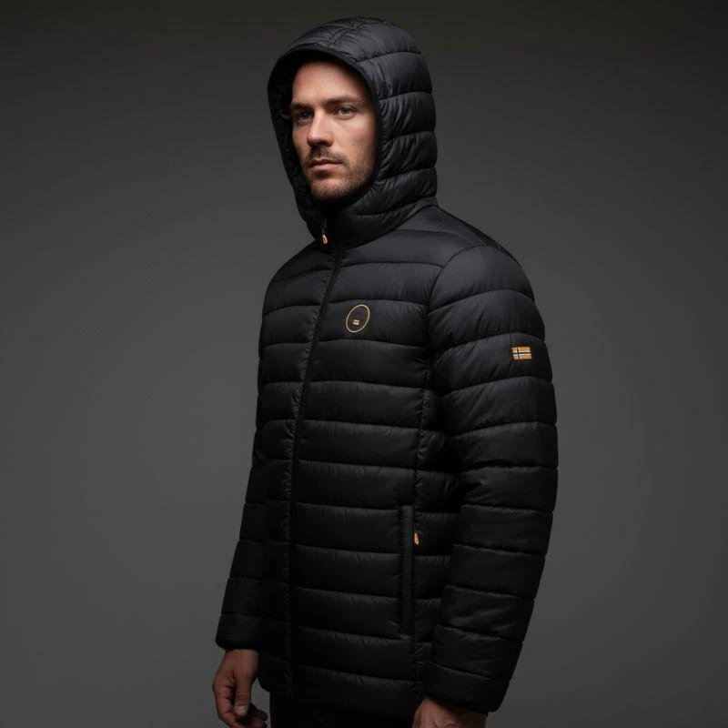 Geographical Norway vyriškas švarkas AMIGOMAP LONG HOOD DB Juodas MEN 233 Juodas (WZ5085H/GN-NOIR)