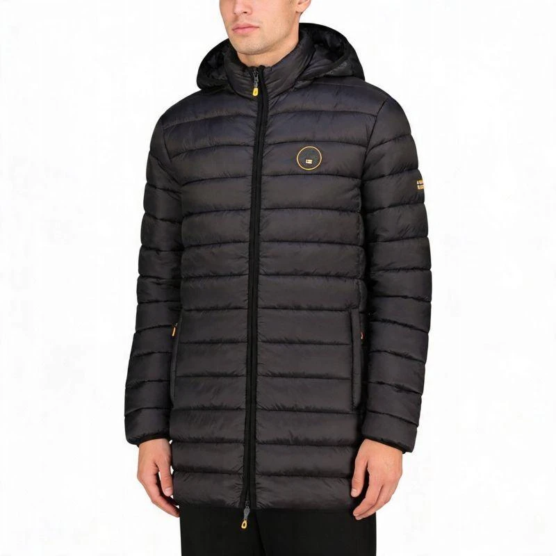 Geographical Norway vyriškas švarkas AMIGOMAP LONG HOOD DB Juodas MEN 233 Juodas (WZ5085H/GN-NOIR)