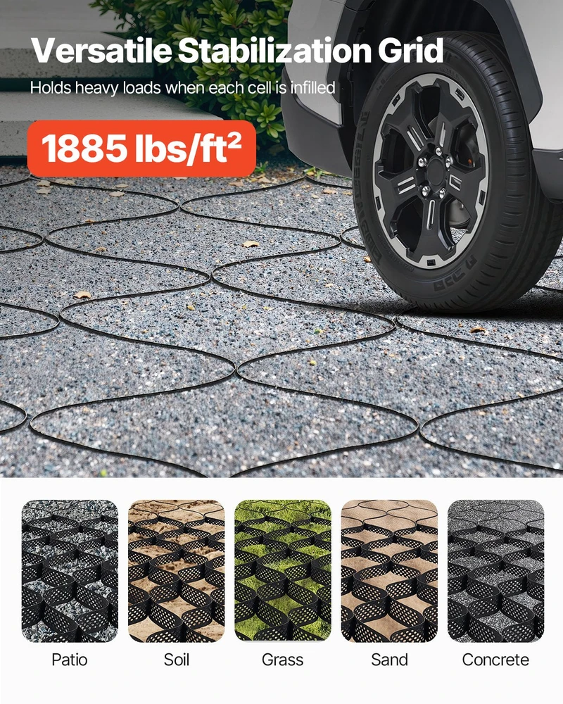 Vevor Grunto tinklelis žvyro sulaikymui 100 mm gylio