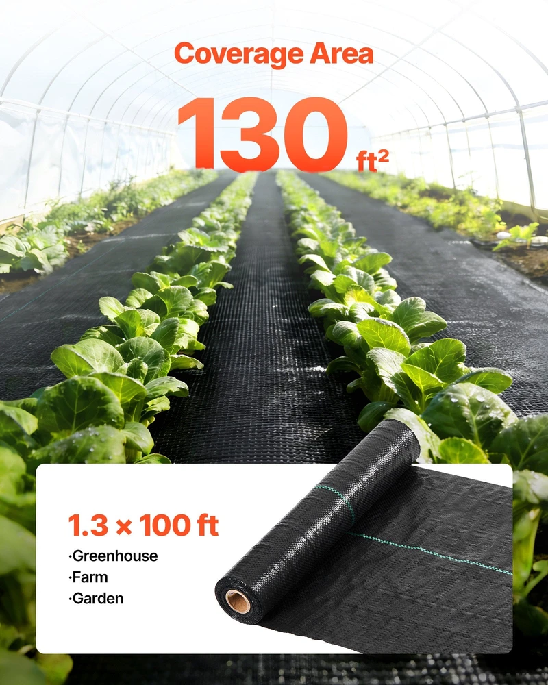 VEVOR Piktžolių barjeras audinys, 0.4 x 30.5m, juodas
